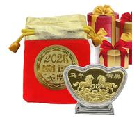 Dewireaey Rare Coin for Collectors - 2026 Chinese Year of the Horse Commemorative Coin | Keepsake Blessing Souvenir Charm for Wealth Success Decoration Party Favor Spring Festival Collection Adult