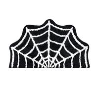 Dewireaey Spider Web Bath Mat, Halloween Spider Web Rug Bath Mat, Super Absorbent Black Bathroom Rug for Bathroom Front Door Tub