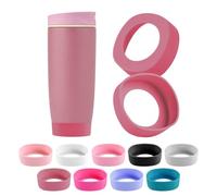 DEWJDFSC 2PCS Silicone Boot for Owala SmoothSip Slider Tumbler 12oz 20oz, Protective Anti-Slip Bottom Coffee Travel Mug, BPA Free for Owala Accessories (Plum Red)