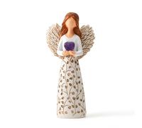 DEWLULU Remembrance Angel Figurines,Sympathy Gifts for Loss of Loved One,Grief Gifts for Women,Memorial Gifts to Hold Each One Safely in Your Heart,Hand-Painted Figurine embracing Purple Crystal Love