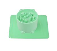 Dewocke 1 Pcs Raised Cat Slow Food Bowl with Silicone Pet Feeding Mat, Elevated Cat Food Bowls with Anti-skid Mat, Neck Protective Cat Feeding Bowls, Plastic Pet Bowl for indoor Cats Small Dogs