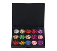 Dewocke 15 Colors Glitter Eyeshadow Palette, Metallic Diamond Sequined Eye Shadow, Highly Pigmented Sparkling Makeup, Ultra-Glam for Eyes, Long Lasting and Waterproof for Party and Stage Make-Up