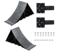 Dewocke 2PCS Wheel Chocks Set, Caravan Chocks Brake Stoppers, Black Wheel Chocks, Ridged Anti-Slip Chocks for Caravan, Motorhome, Car, Motorbike, Trailer Wheel Chocks, Load 1600kg