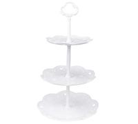 Dewocke 3 Tiers White Cake Stand, Round Cupcake Display Stand Dessert Stand, Cake Tower Stand Plastic Cake Stand Display, Party Serving Platter Stand, Cake Stand for Afternoon Tea Wedding Birthday