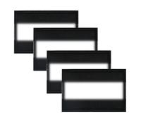 Dewocke 4 Pieces Reflective Patch 2x3, Black Reflective Safety Patches, Reflector Patches, Hook and Loop Fastener Safety Appliques for Night Sports, Rain Jackets, Hikers, Firefighters, Labor Wear