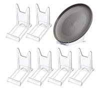 Dewocke 6 Pas Clear Plastic Display Stand, Acrylic Book & Display Stand, Adjustable Plate Stand for Photos, Place Cards, Phones, Books - Premium Quality, Sturdy & Versatile (6 x 11 x 10 cm)