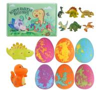 Dewocke 8PCS Bath Bombs for Kids With Surprise Dinosaur Toy Inside, Dino Egg, Bubble Bath Fizzies, Natural Essential Oil SPA Set, Large Gift Set for Boys Girls