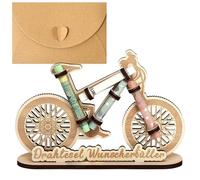 Dewocke Bicycle Money Gift, Original Birthday Money Gift Wooden, Gift for Cyclists, Mountain Bike Gift, Cyclist Birthday Money Gift Wood, Wooden Gifts, Gift for Family, Lovers, Friends, Children