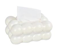 Dewocke Cloud Shaped Tissue Box, White Plastic Tissue Holder for Home, Office, Bathroom and Car, Decorative Napkin Dispenser, Organizer and Storage Case, Unique Rectangular Design, Size 20 x 13 x 9 cm