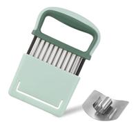 Dewocke Crinkle Cutter with a Finger Guard, Potato Chipper & Crinkle Chip Cutter, Stainless Steel Potato Spiral Cutting, French Fries Cutter, for Various Fruits and Vegetables in The Kitchen(Green)
