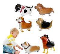 Dewocke Lovely Pet Dog Walking Balloons, 6-Pack Animal-Themed Helium Foil Balloons for Birthday Parties, Walking Animal Balloons, Kids Gifts & Fun Dog Party Decor Decorations & Birthday Party Decor