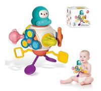 Dewocke Montessori Sensory Activity Cube for Toddlers, Educational Busy Cube Toy for 1-3 Years Old, Motor Skills Development, Travel-Friendly, No BPA, Gift Idea for Boys & Girls, Ages 18+ Months