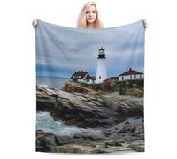 Dewoofly Sea Lighthouse Ultra-Soft Flannel Throw Blankets, Blanket for Bed Couch Sofa, All Seasons Home Camper Travel 50"x40"