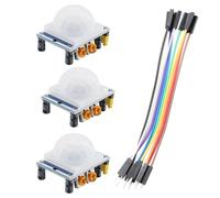 DEWOTHV Infrared PIR Sensor Module Pyroelectric Infrared Human Sensor Motion Sensor Module for Arduino for Raspberry Pi + 10 Female to Male Jumper Cable Pack of 3