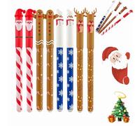 Dewppxi Christmas Erasable Gel Ink Pens, Christmas Pens Set, 2025 Novelty Pen-For Student Kids, Santa Claus, Elk, Snowman, Gingerbread Man, Xmas Party Gifts Bag Fillers (2A+2B+2C+2D)