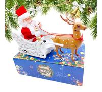 Dewppxi Climbing Santa with Music, Electric Santa Claus Musical Climbing Rope, Battery Operated Climbing Santas on Rope/Ladder, Climbs Up and Down, Home Decoration for Parties (F)