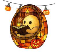 Dewppxi Ghost Reading Book Light, Halloween Ghost Reading Book Lamp, 3D LED Ghosts Night Light, Ghosts Statue Night Lights, Halloween Decor for Readers and Book Lover (1pc,10 * 15cm)