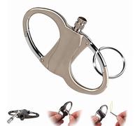Dewppxi Keychain Lighter, Permanent Match Infinity Lighter with Keychains, Metal Keychain Unlimited Waterproof Matches, Mountaineering Portable Emergency Fire Starter Striker Set (Silver)