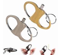 Dewppxi Keychain Lighter, Permanent Match Infinity Lighter with Keychains, Metal Keychain Unlimited Waterproof Matches, Mountaineering Portable Emergency Fire Starter Striker Set (Gold+Silver)