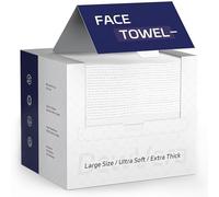 DewVera Disposable Face Towel, 10"×12" Ultra Soft Thick Face Wipes Paper Towels, Lint-Free Single Use Washcloth Makeup Remover Dry Wipes Towelette Face Cloth For Sensitive Skin Cleaning, 50 Ct 1 Pack