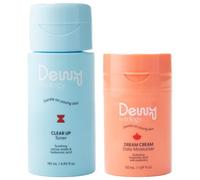Dewy by Trilogy Toner & Moisturizer Set for Teens, 4.9 & 1.69 Fl Oz | Clarifying toner & lightweight face cream soothe, hydrate & calm redness with Cactus Water & Manuka Honey, fragrance-free