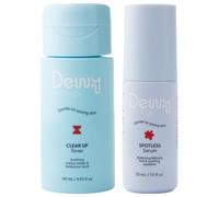 Dewy by Trilogy Toner & Serum Set for Teens, Non-Drying, 4.9 & 1 Fl Oz | Clarifying toner & face serum soothe, balance oil & calm redness with Cactus Water, Rose Myrtle & Manuka Leaf, fragrance-free