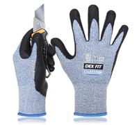 DEX FIT 15-Gauge Level 4 Cut Resistant Gloves Cru553 Thin, 3D Comfort Ultra Soft, High-Dexterity for Precision Feel, Blue X-Small 1 Pair