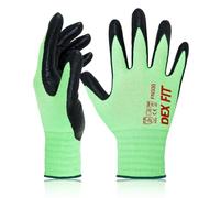 DEX FIT FN330 Nitrile Work Gloves, 3D Stretch Fit, Firm Grip, Touchscreen, Thin and Lightweight, Breathable Foam Nitrile, Machine Washable, 12 Pairs, Green, M