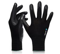 DEX FIT FN331 Prime Nitrile Work Gloves; 3D-Comfort Fit; Durable Foam Nitrile Coated; Firm Grip; Touchscreen Capable; Black L (9) 3 Pairs