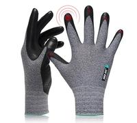 DEX FIT FN331 Prime Nitrile Work Gloves; 3D-Comfort Fit; Durable Foam Nitrile Coated; Firm Grip; Touchscreen Capable; Grey L (9) 3 Pairs