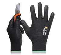 DEX FIT Level 5 Cut Resistant Gloves Cru553 Prime, 3D Comfort Stretch Fit, Power Grip, Durable Foam Nitrile, Smart Touch, Washable, Thin & Lightweight, Black 9 (L) 1 Pair