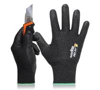 DEX FIT Level 5 Extreme Cut Resistant Gloves Cru553, Non-Slip Power Grip, Professional Grade 3D Comfort Fit, Thin & Lightweight, Breathable, Touchscreen Compatible, Itch-Free, Black 8 (M) 1 Pair