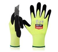 DEX FIT Level A5 Cut Resistant Gloves CR533LS - Silky Smooth and Fiberglass Free, Heavy Duty Grip, Thin & Light, Touchscreen Compatible, Durable, Breathable, Machine Washable; Fluo Green S (7) 1 Pair
