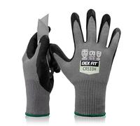 DEX FIT Level A6 Cut Resistant Gloves CR533H - Silky Smooth and Fiberglass Free, Firm Grip, Thin & Lightweight, Touchscreen Compatible, Durable, Breathable, Machine Washable; Grey M (8) 1 Pair