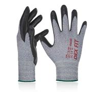 DEX FIT Nitrile Work Gloves FN330, 3D Comfort Fit, Touchscreen Grip Gloves for Warehouse, Construction, DIY, Gardening & General Work, Men & Women Grey, M, 1 Pair
