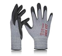 DEX FIT Nitrile Work Gloves FN330, 3D Comfort Fit, Touchscreen Grip Gloves for Warehouse, Construction, DIY, Gardening & General Work, Men & Women Grey, XL, 1 Pair