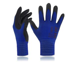 DEX FIT Nitrile Work Gloves FN330, 3D Comfort Fit, Touchscreen Grip Gloves for Warehouse, Construction, DIY, Gardening & General Work, Men & Women Blue, XL, 1 Pair