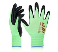 DEX FIT Nitrile Work Gloves FN330, 3D-Comfort Stretchy Fit, Firm Grip, Thin & Lightweight, Touch-Screen Compatible, Durable, Breathable & Cool, Machine Washable; Green 6 (XS) 12 Pairs