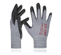 DEX FIT Nitrile Work Gloves FN330, 3D-Comfort Stretchy Fit, Firm Grip, Thin & Lightweight, Touch-Screen Compatible, Durable, Breathable & Cool, Machine Washable; Grey 7 (S) 1 Pair