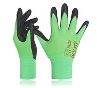 DEX FIT Nylon Work Gloves FN320, 3D Comfort Fit, Power Grip, Lightweight, Touchscreen for Men & Women, Breathable & Flexible for Yard Work DIY Mechanic Warehouse; Green 10 (XL) 3 Pairs