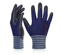 DEX FIT Nitrile Work Gloves FN320, 3D Comfort Stretch Fit, Power Grip, Durable Foam Coated, Thin & Lightweight Premium Nylon, Machine Washable, Navy 7 (S) 3 Pairs