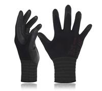 DEX FIT Work Gloves FN330, 3D Comfort Stretch Fit, Power Grip, Durable Foam Nitrile Coated, Smart Touch, Thin & Lightweight, Machine Washable (X-Large(3 Pairs), FN330 Black)