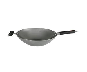 Dexam 12108314 Professional Carbon Steel Wok with Staycool Helper Handle 34cm/14-inch
