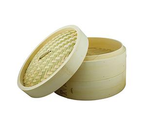 Dexam 12108608 Bamboo Steamer Set With 2 layers and Lid 20cm