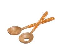 Dexam Sintra Mango Wood Spotted Salad Servers - Ochre