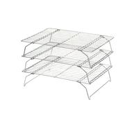 Dexam 17840905 Stackable Rectangular Cooling Racks 34cm x 25cm - Set of 3, Silver