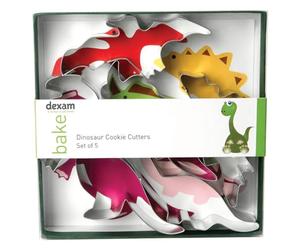 Dexam 17848905 Dinosaur cookie cutter set, set of 5 , Silver