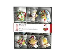 Dexam 17848974 4 cm Tinplate Mini Christmas Cookie Cutters, Set of 9 , Silver