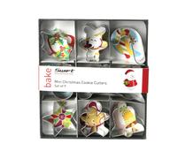 Dexam 17848974 4 cm Tinplate Mini Christmas Cookie Cutters, Set of 9 , Silver