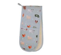 Dexam Blue Farmyard Double Oven Gloves